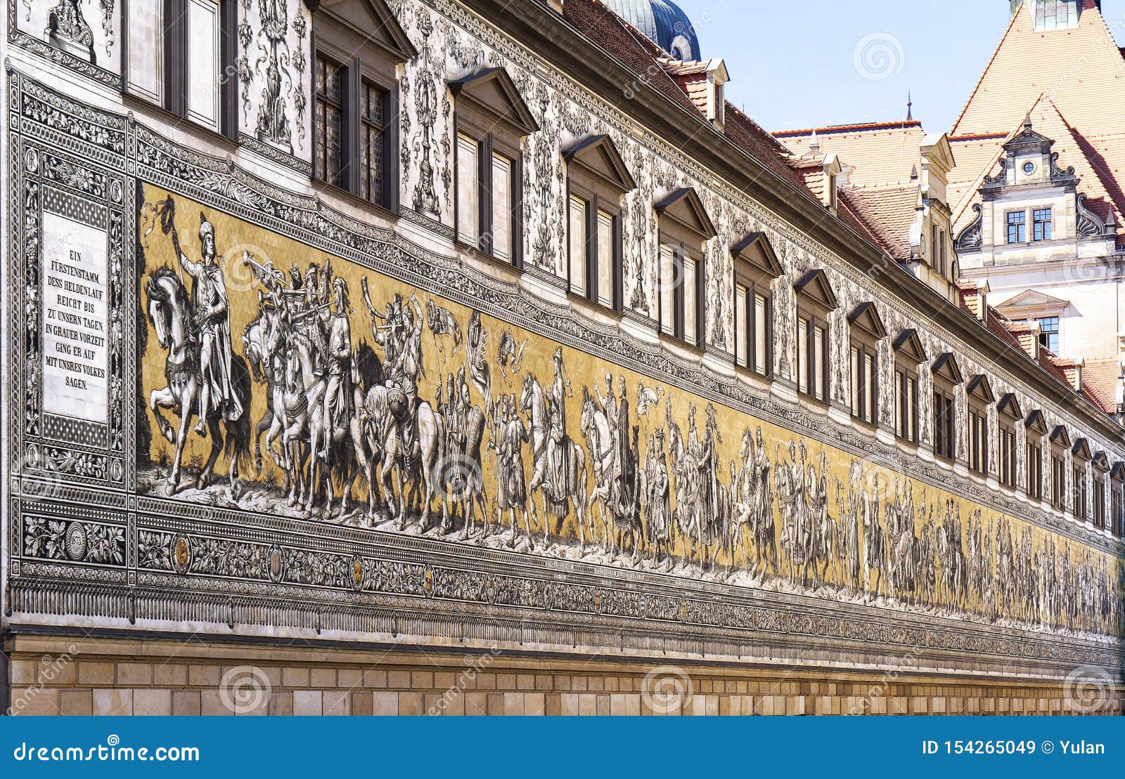 furstenzug giant mural decorates mosaic,  dresden, germany