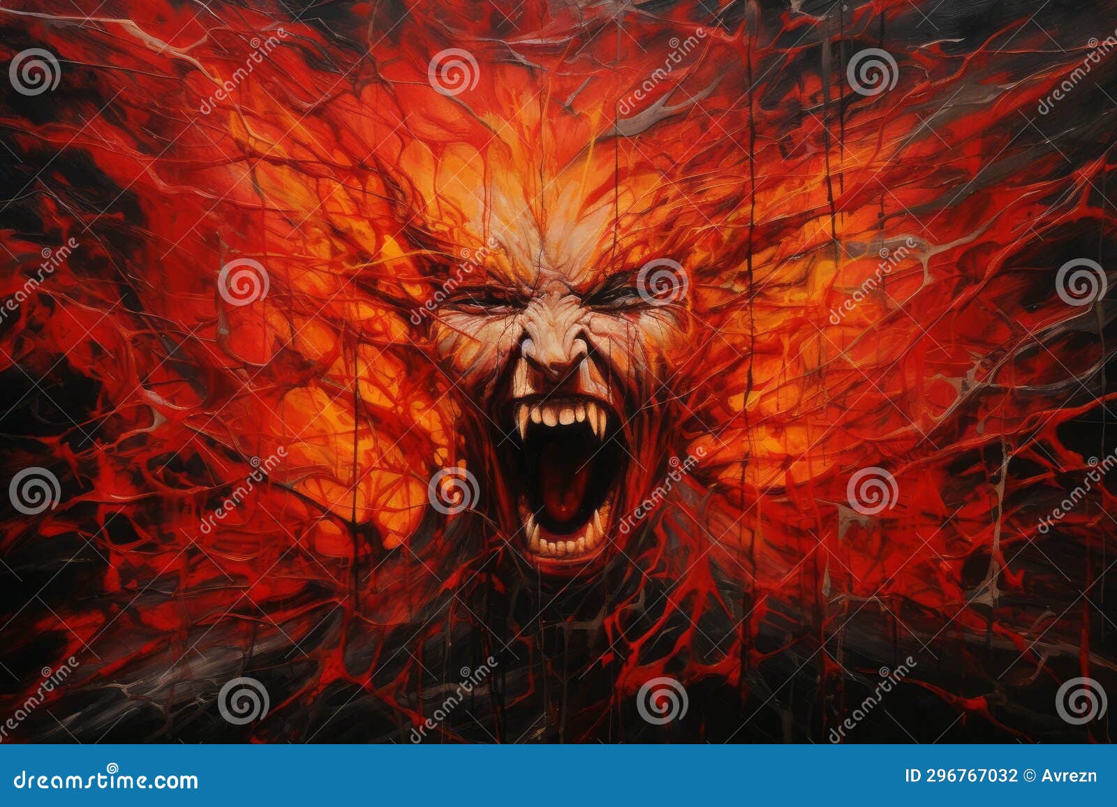 fury: an abstract depiction of anger and demon, generative ai