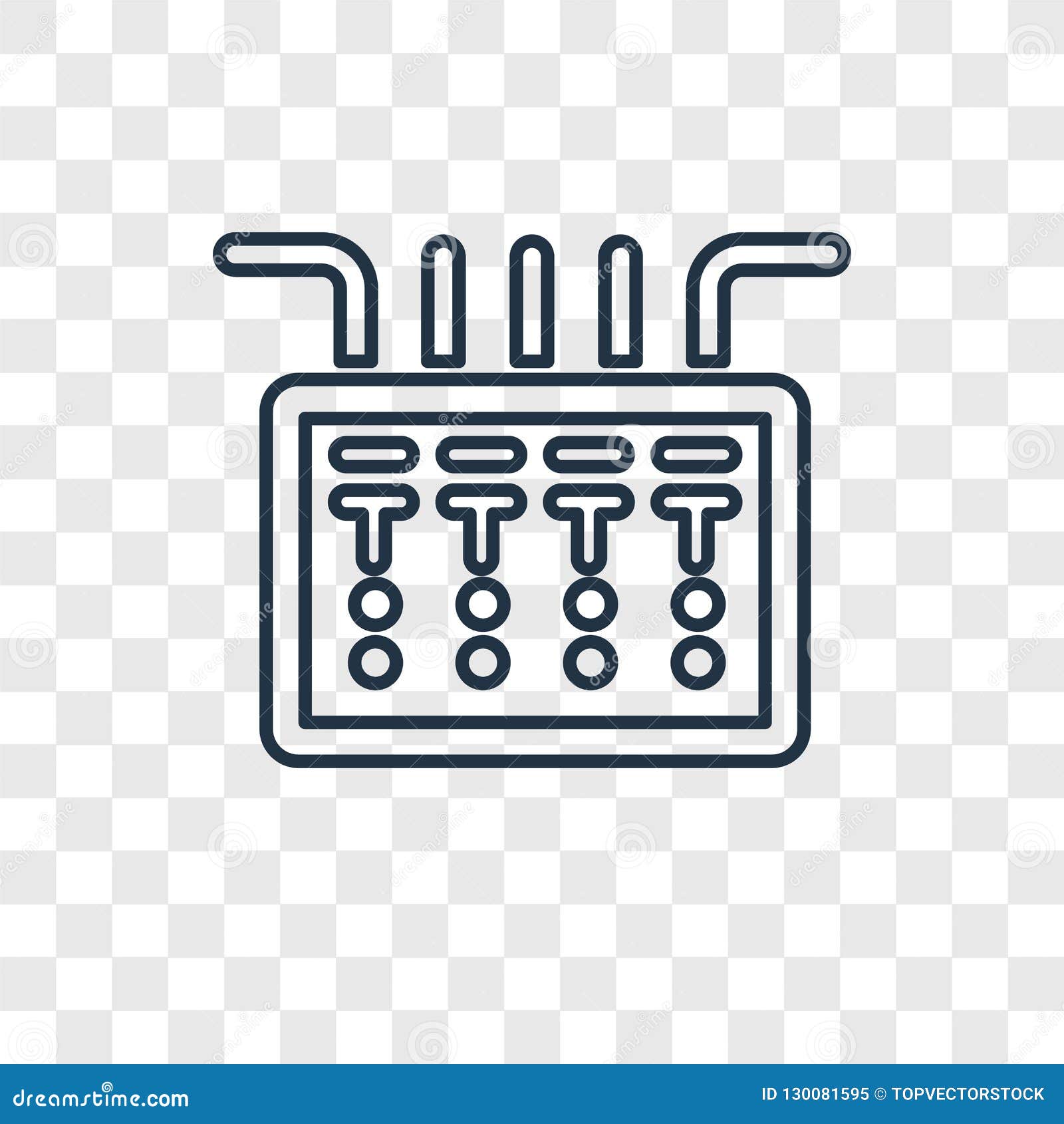 fuse box concept vector linear icon on transparent back stock vector