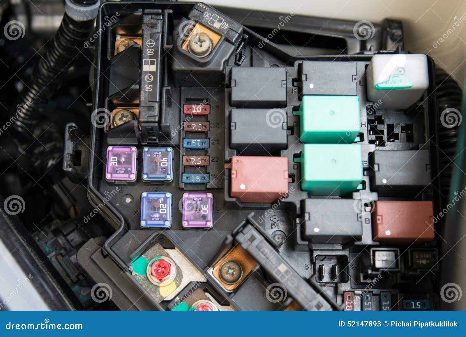 Fuse box stock image. Image of electricity, metal, automotive 52147893