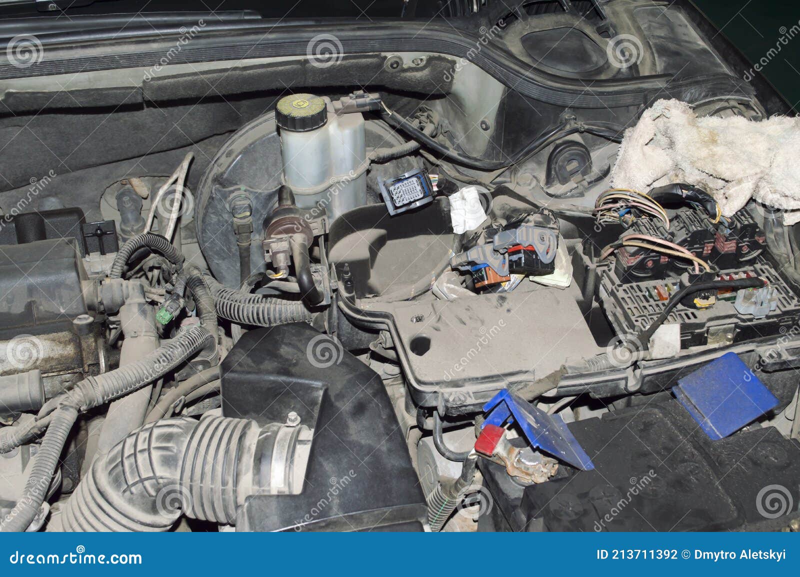 Fuse Box Under the Hood of the Car Stock Photo Image of cover
