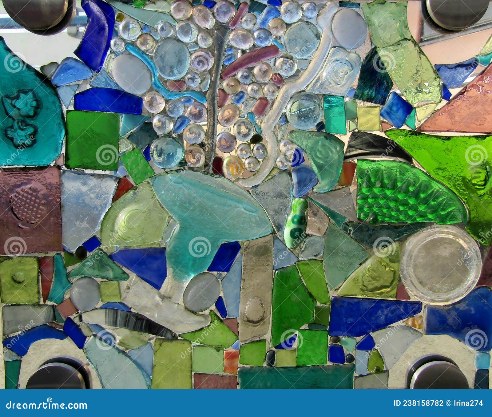 fused recycled glass bottle panel.