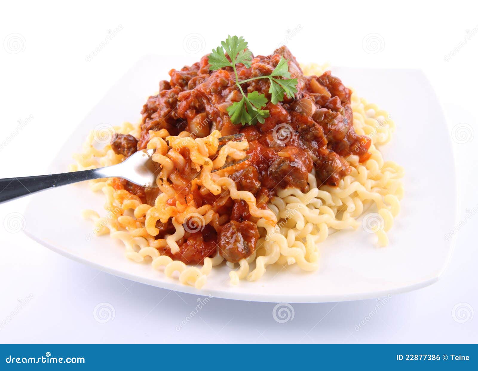 Fusilli with Bolognese Sauce Stock Photo Image of culinary, bolognese