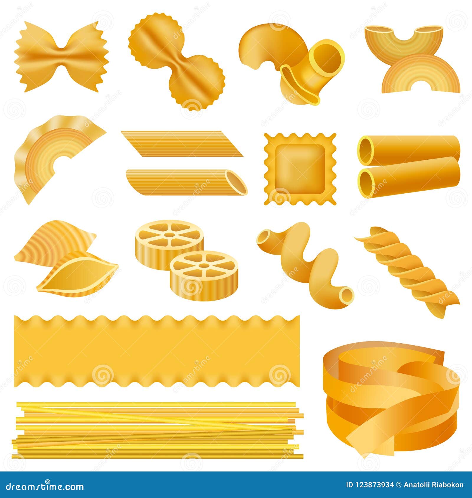 Download Fusilli Pasta Penne Mockup Set, Realistic Style Stock ...