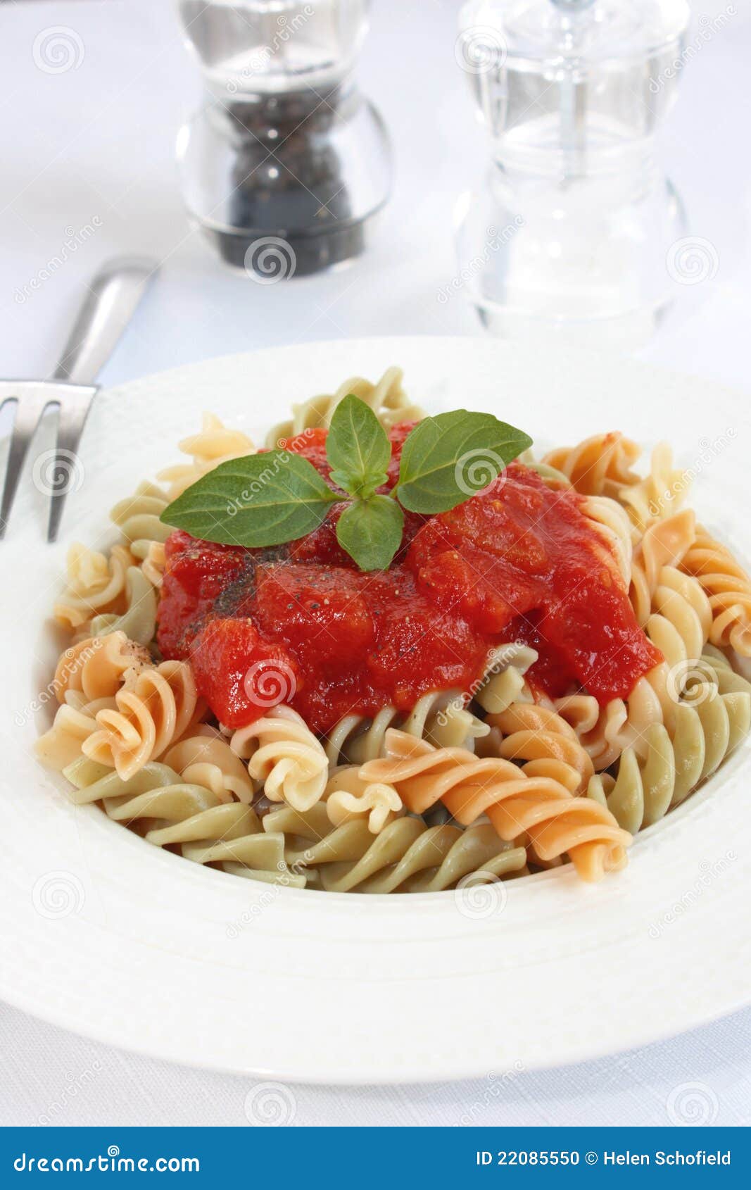 Fusilli Pasta with Tomato Sauce Stock Photo Image of health, diet