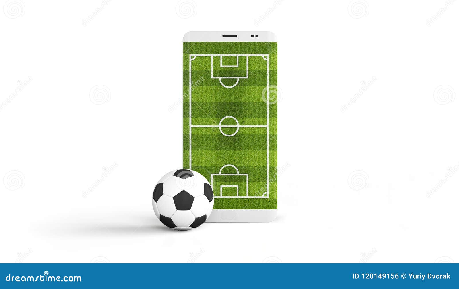 Vetores de Smartphone Com Campo De Futebol E Bola De Futebol