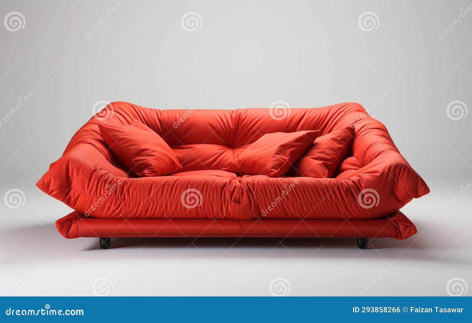 Futon Bed on a Clean White Surface Generative Ai Stock Illustration