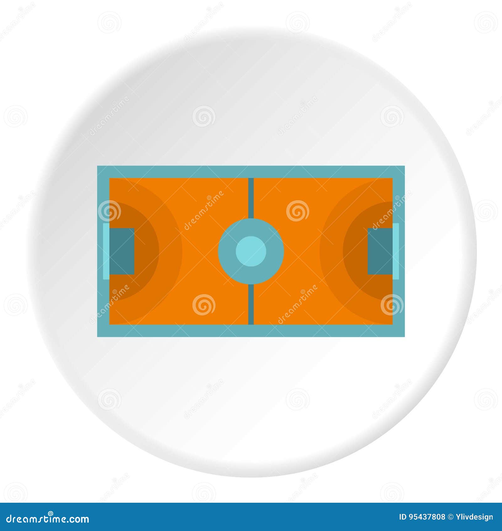Futsal or indoor soccer field icon circle. Futsal or indoor soccer field icon in flat circle isolated vector illustration for web