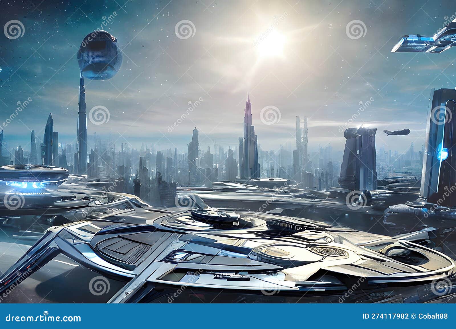 sci fi city tower