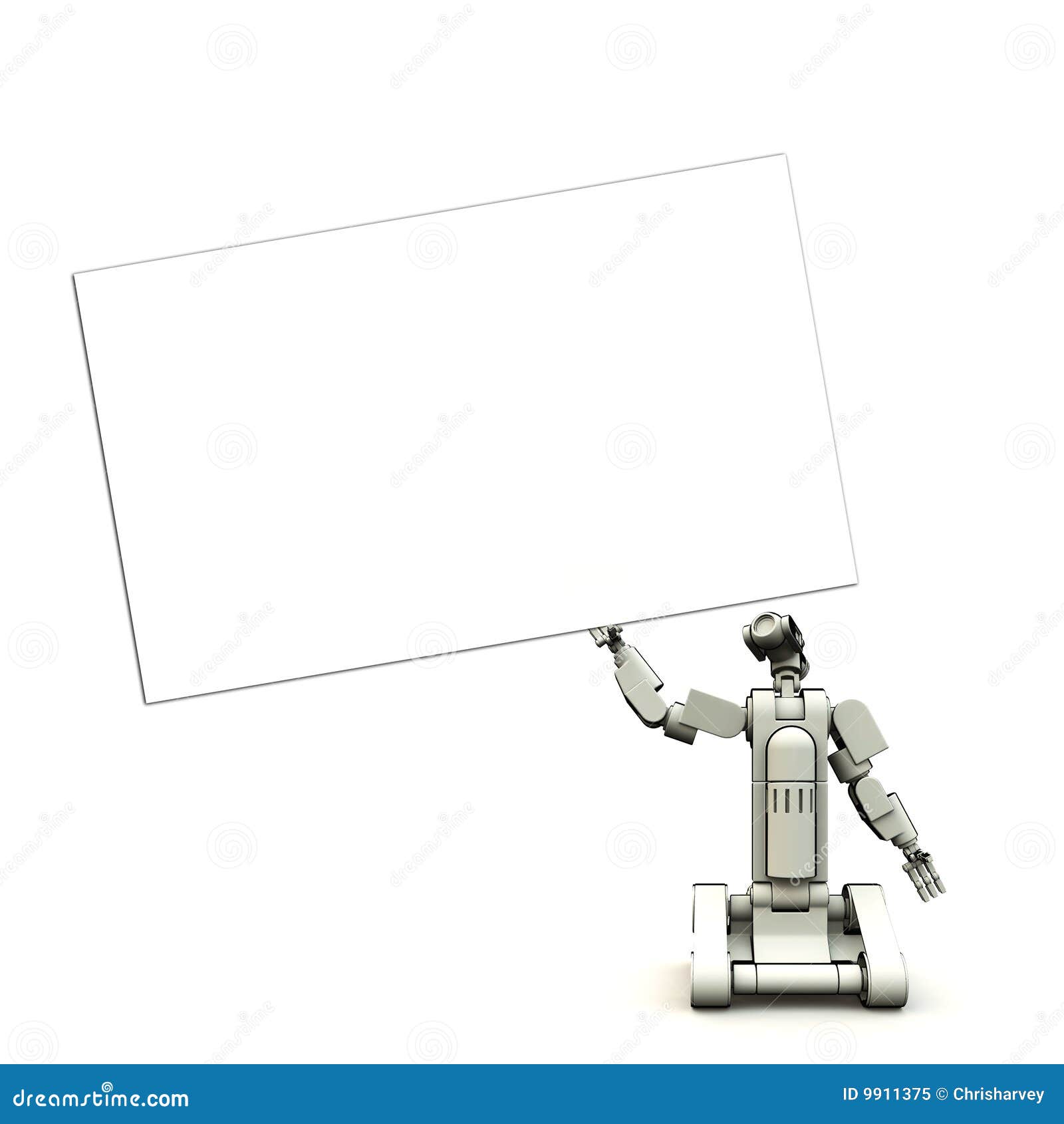 Future Droid with Sign stock image. Image of arms, future 9911375