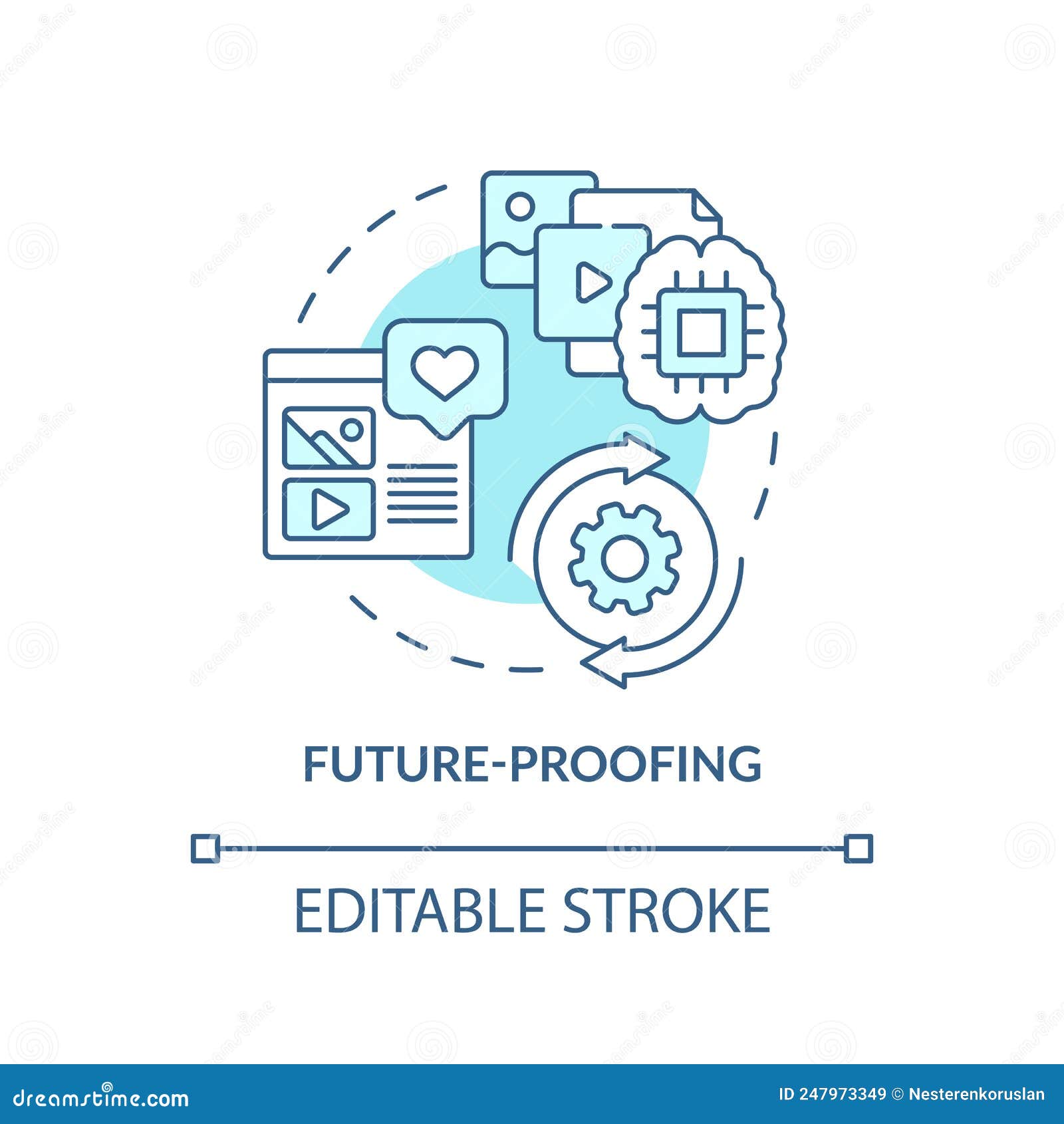 future proofing turquoise concept icon
