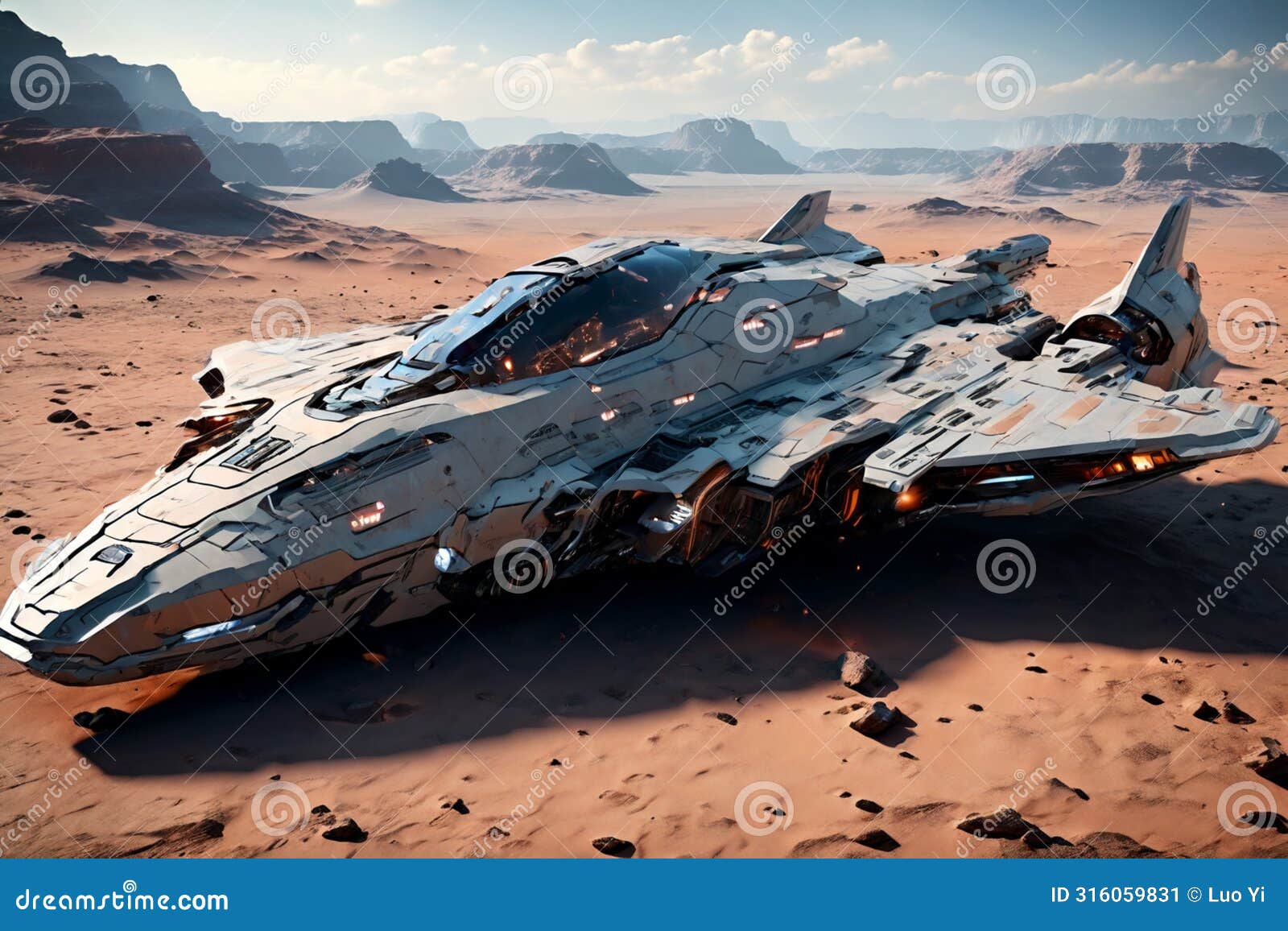 future spaceship on mars: a vision of exploration