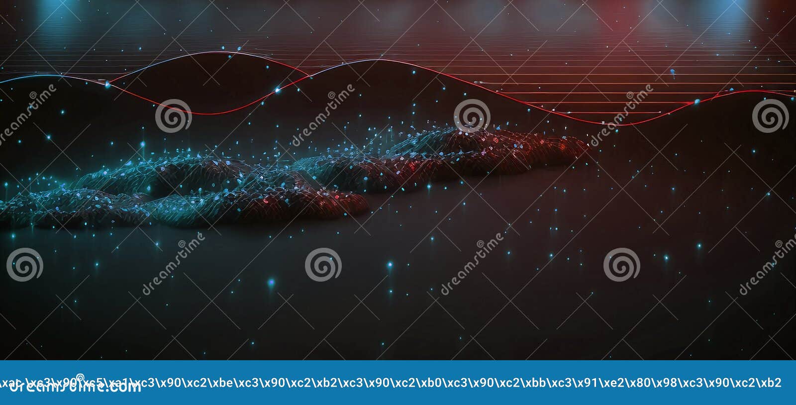 future style backdrop with lighting. colorful sound wave background