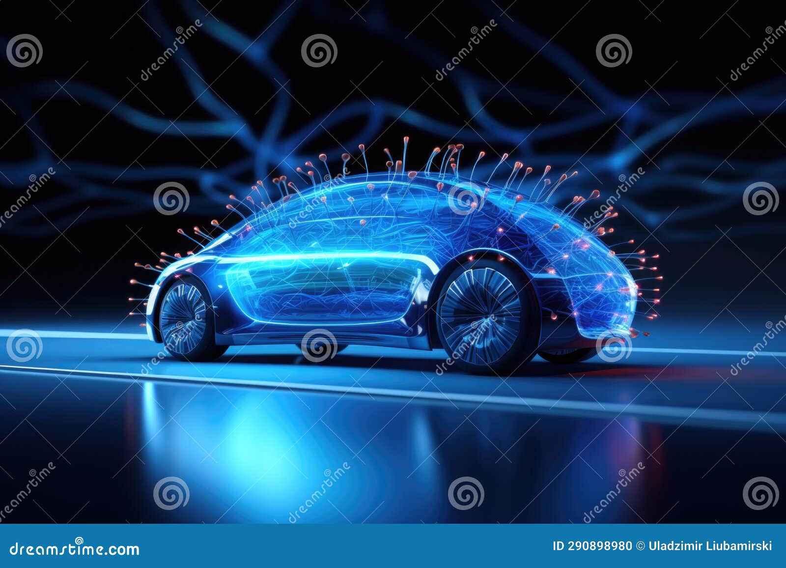 Future Technologies. Smart Car with Neural Connections. Artificial