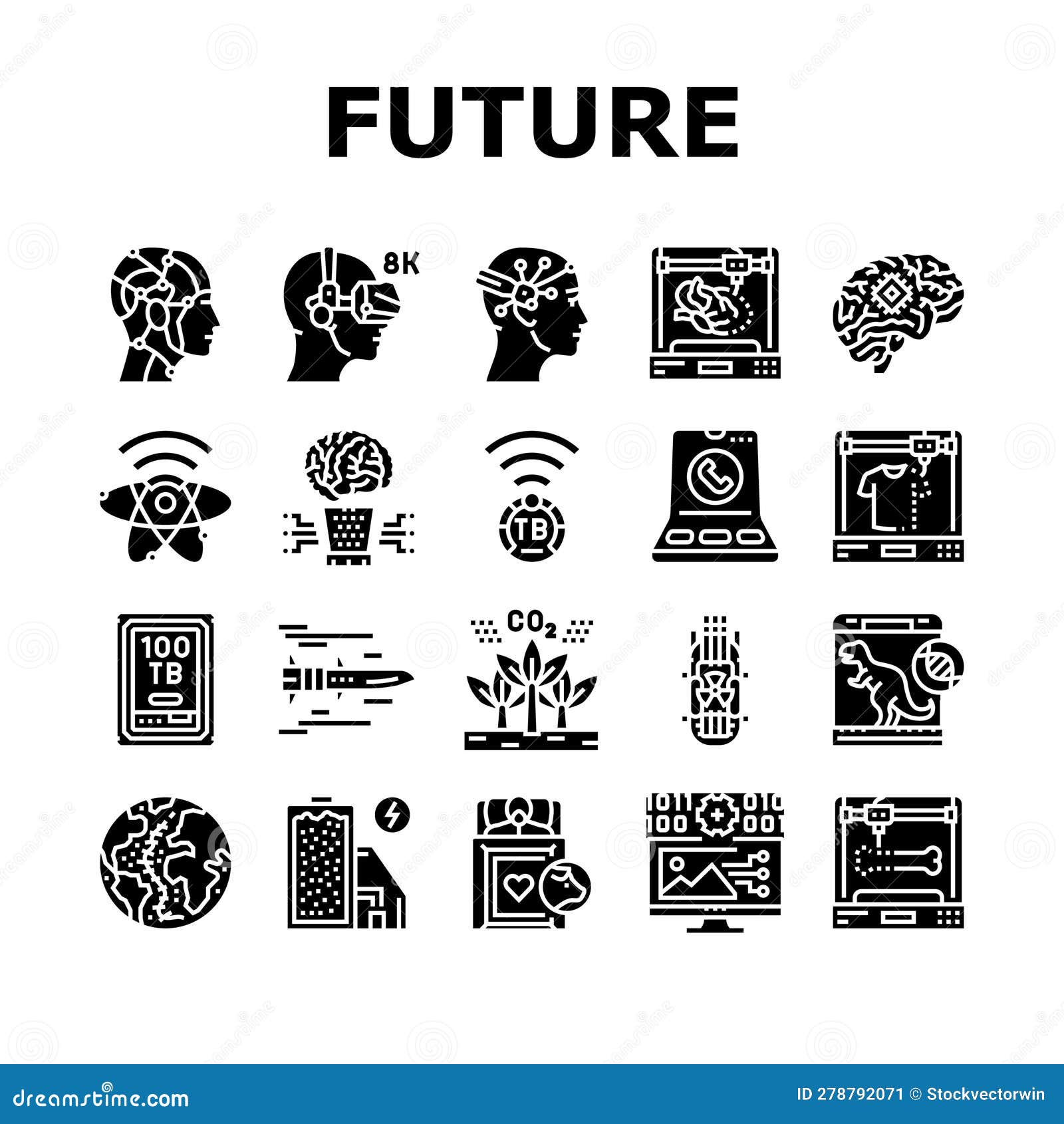 future techology digita modern icons set 