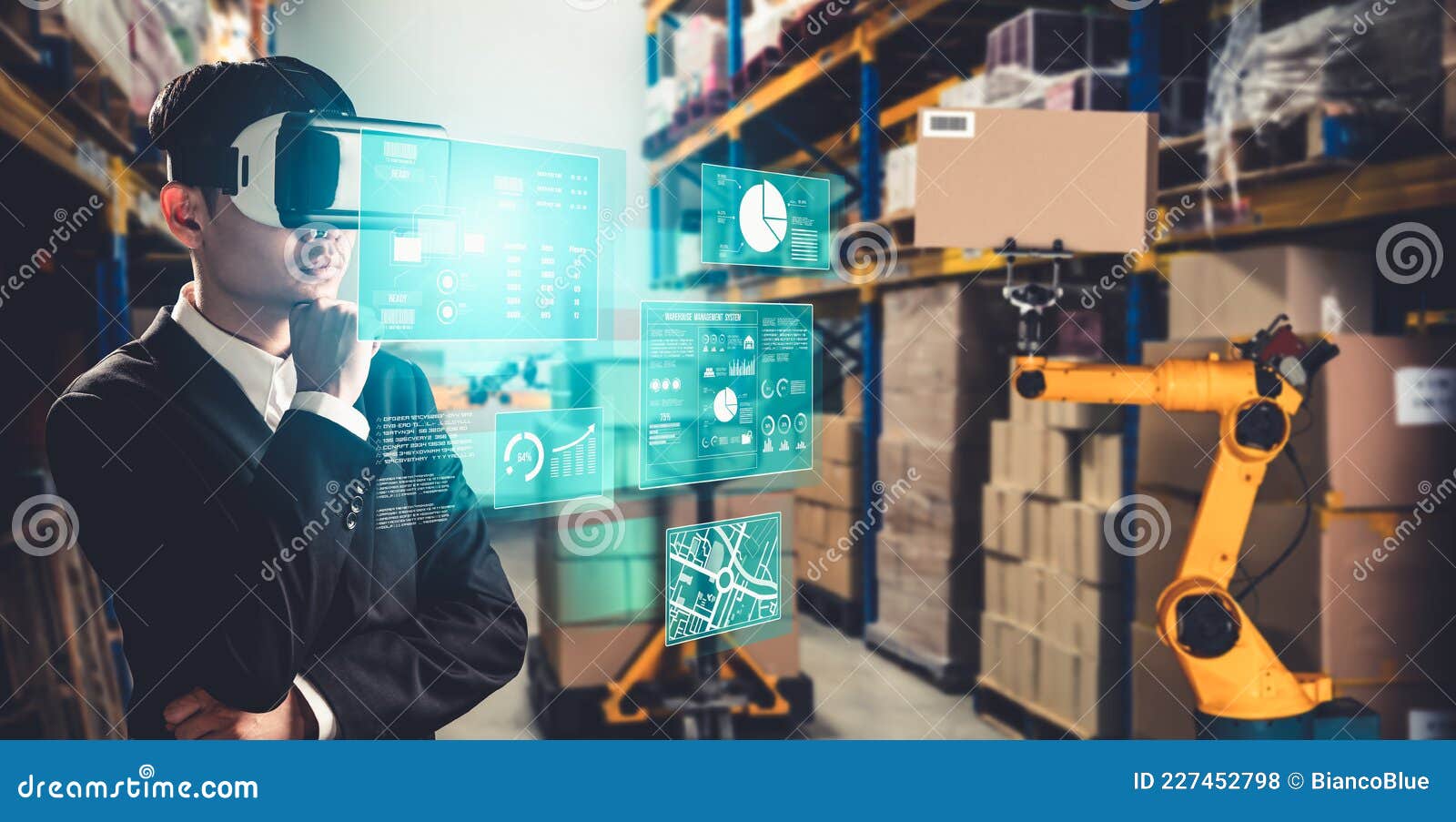 lejr Mange Såvel Future Virtual Reality Technology for Innovative VR Warehouse Management  Stock Photo - Image of automation, futuristic: 227452798