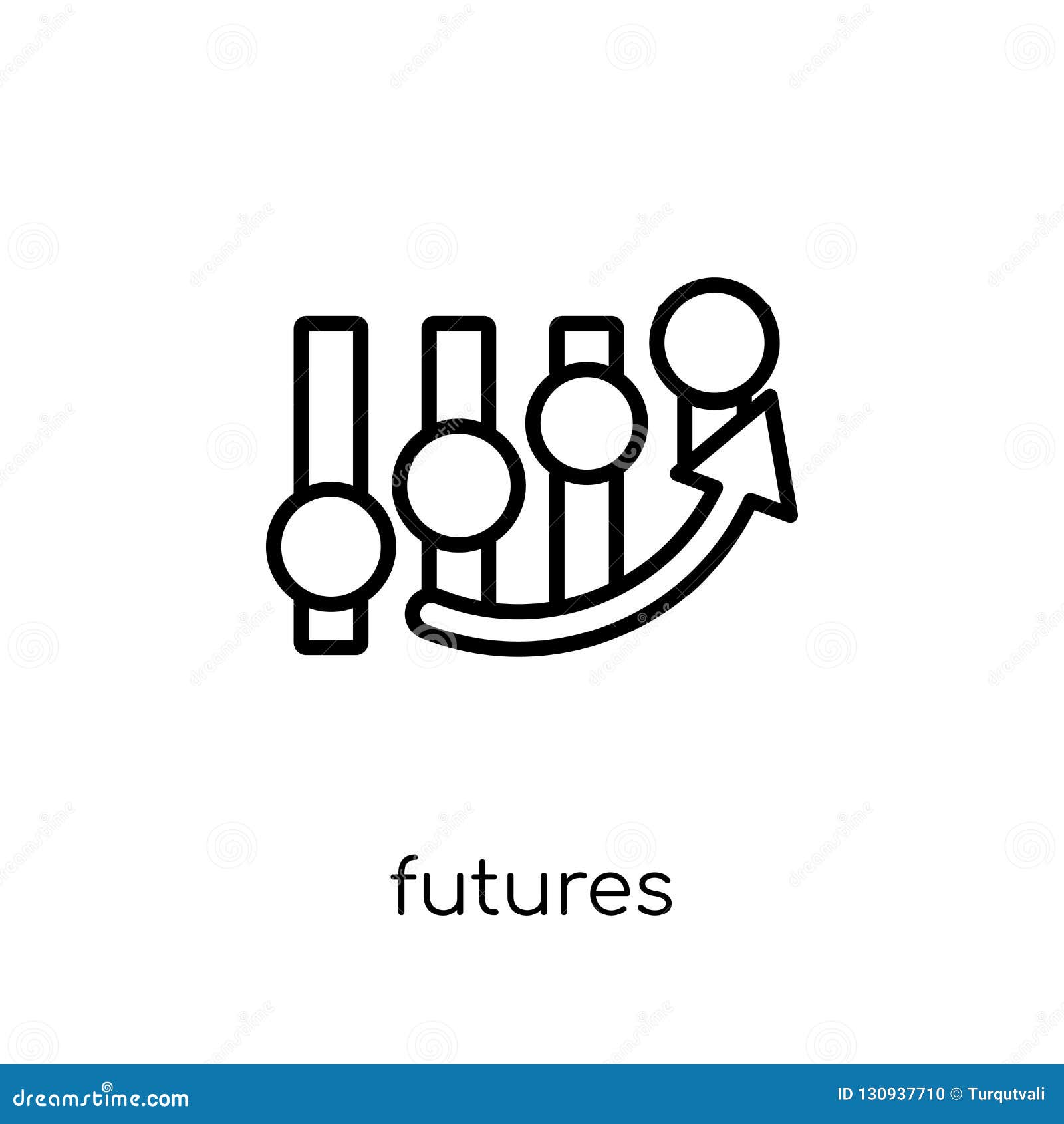 Futures Icon. Trendy Modern Flat Linear Vector Futures Icon on W Stock
