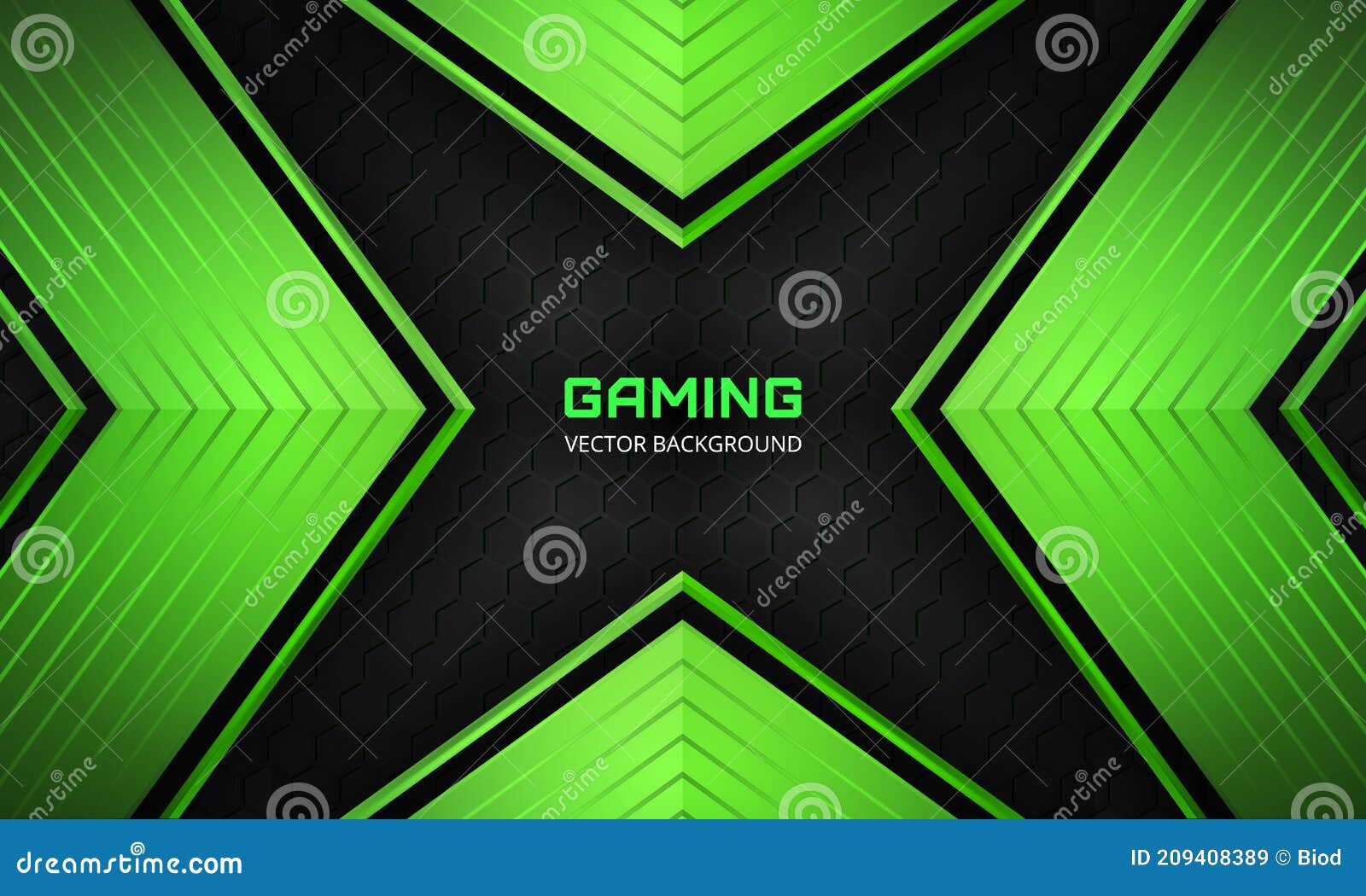 Futuristic Abstract Black and Green Gaming Banner. Dark Abstract Background  with Hexagon Carbon Fiber. Stock Vector - Illustration of bright, creative:  209408389