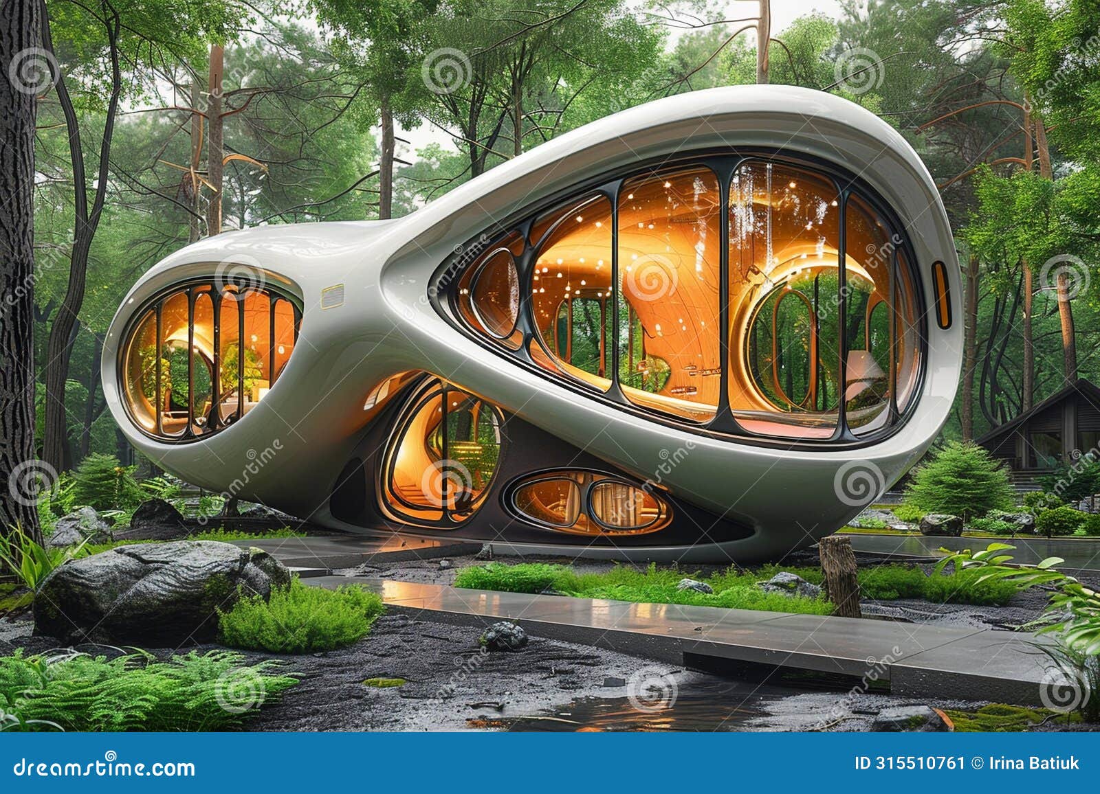 futuristic art nouveau house, future building smart unreal, cityspace abstract technology modernism interior details