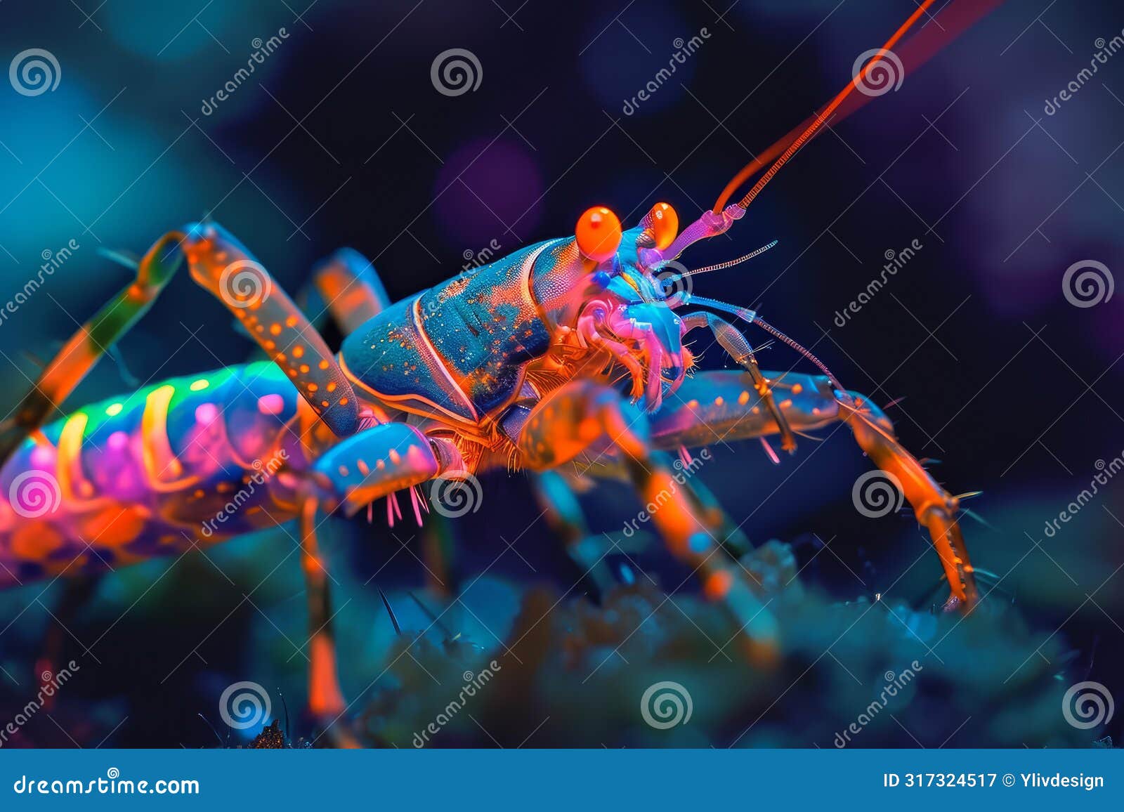 futuristic arthropod antient neon image. generate ai