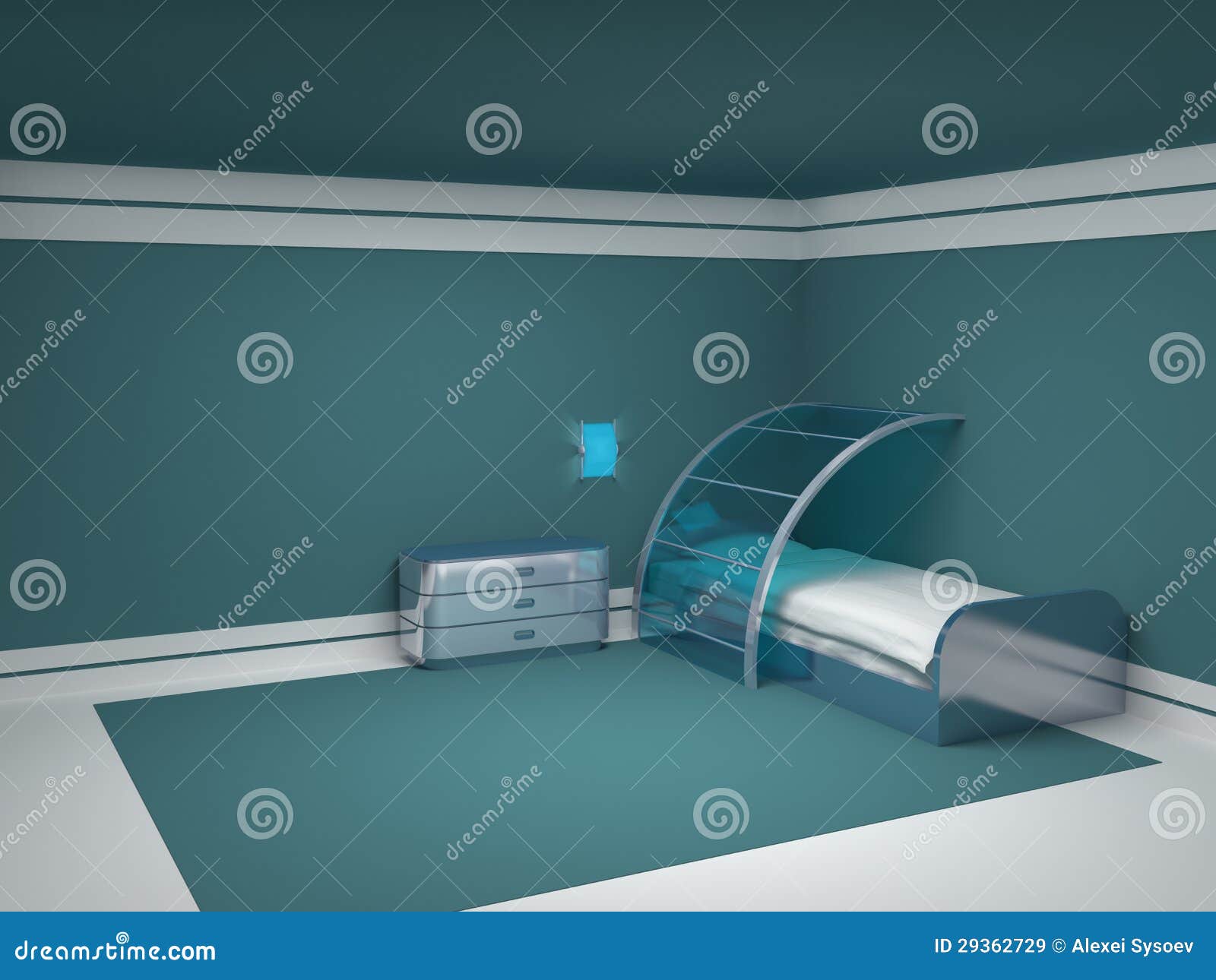 Futuristic child bedroom stock illustration. Illustration of futuriste