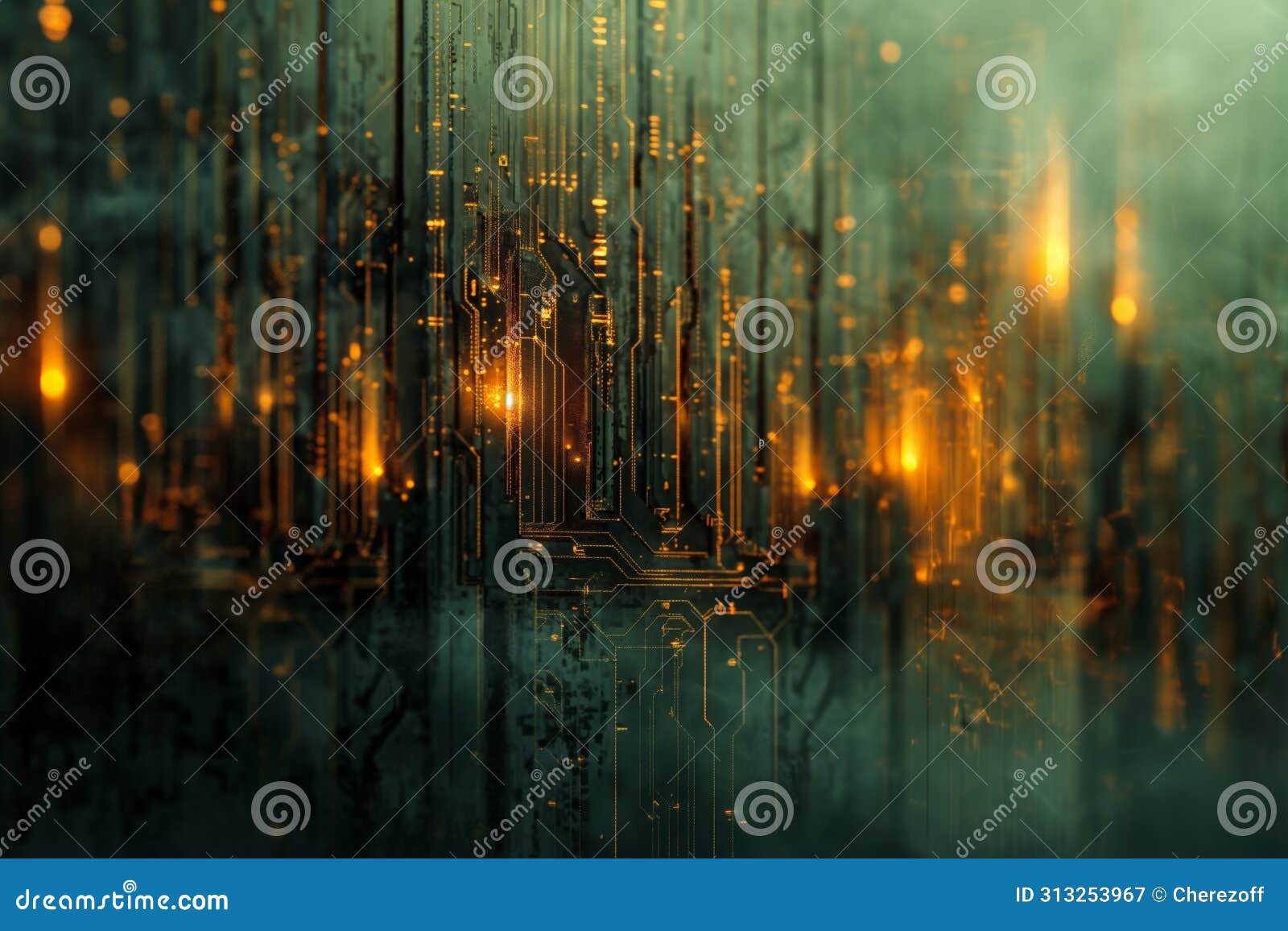 futuristic circuit cityscape