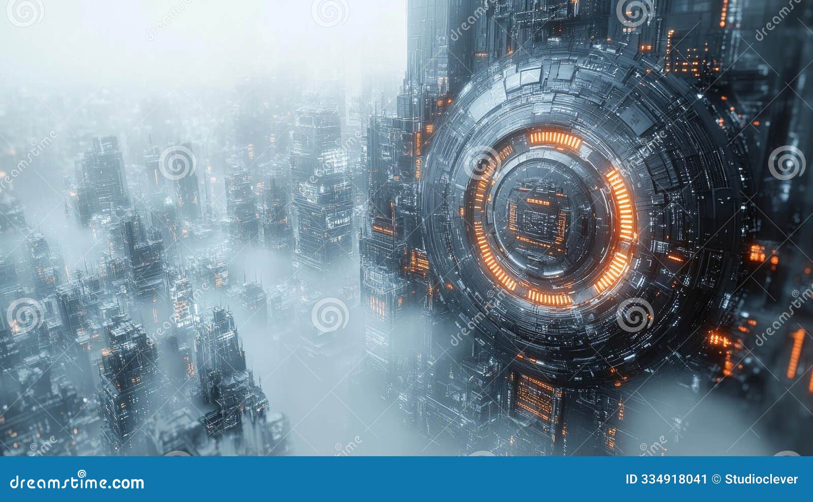 futuristic city with high-tech architecture generative ai