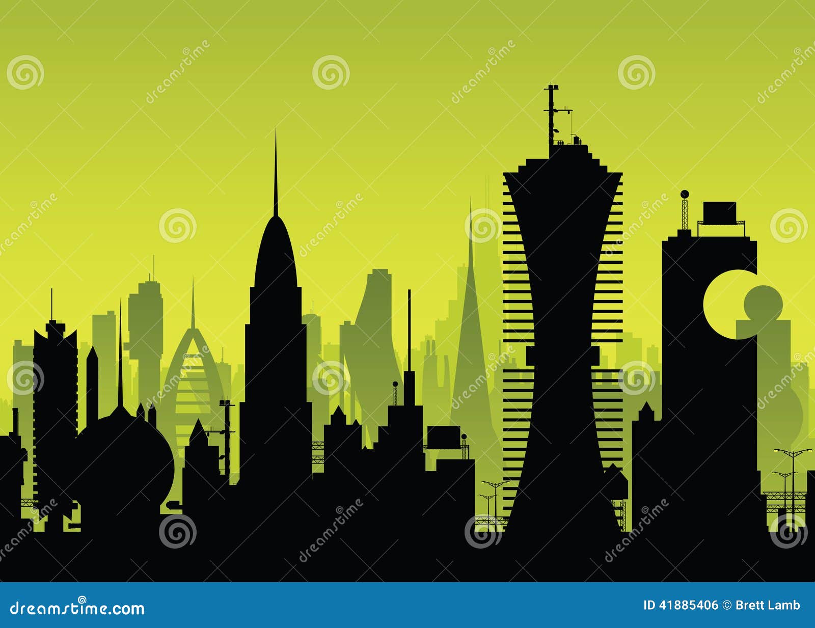 futuristic city skyline silhouette