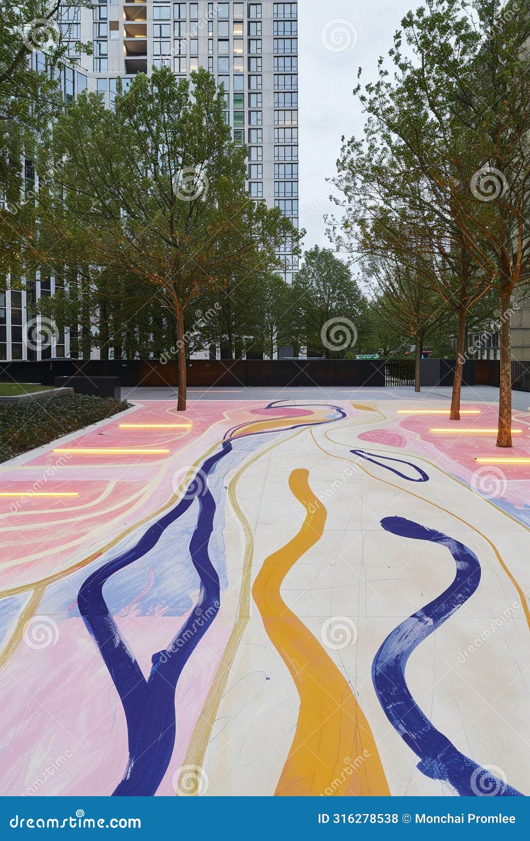 a futuristic city square where kinetic floors convert the silent energy