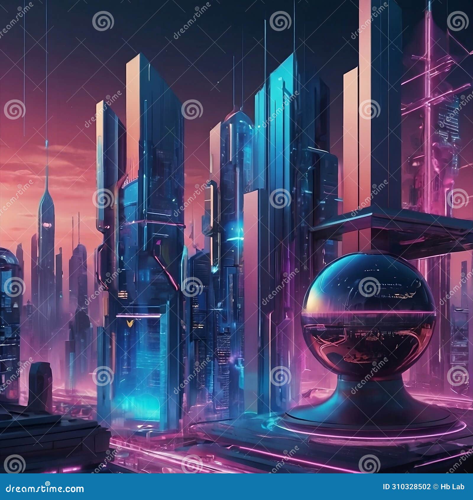 futuristic city wallpaper, with futuristic buildings, background. ai generative