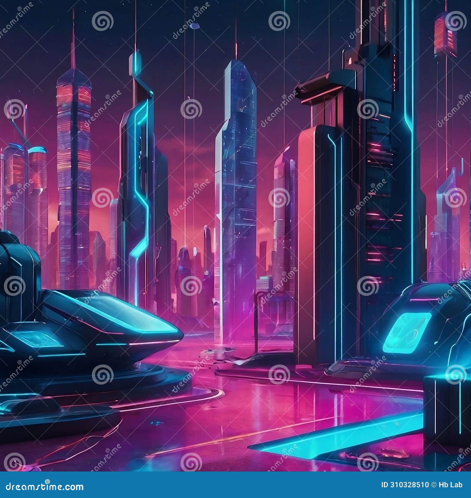 futuristic city wallpaper. futuristic buildings, background, planet. ai generative