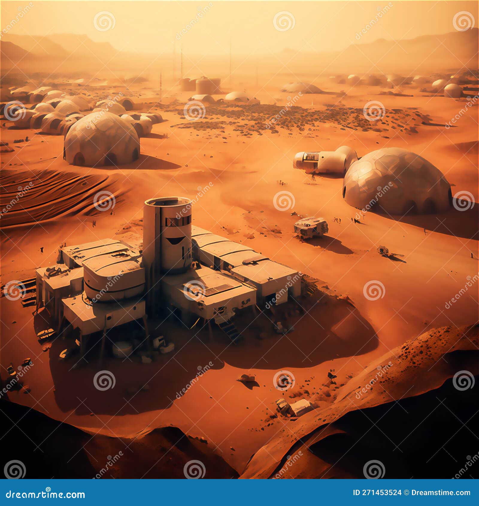 Futuristic Concept of Colonization Mars. Future Civilization on(06)