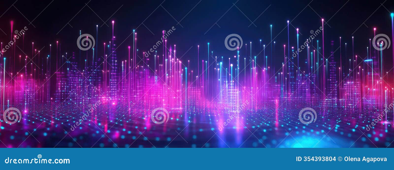 a futuristic 3d abstract techno  featuring a mystical database with vibrant neon light, dynamic speed