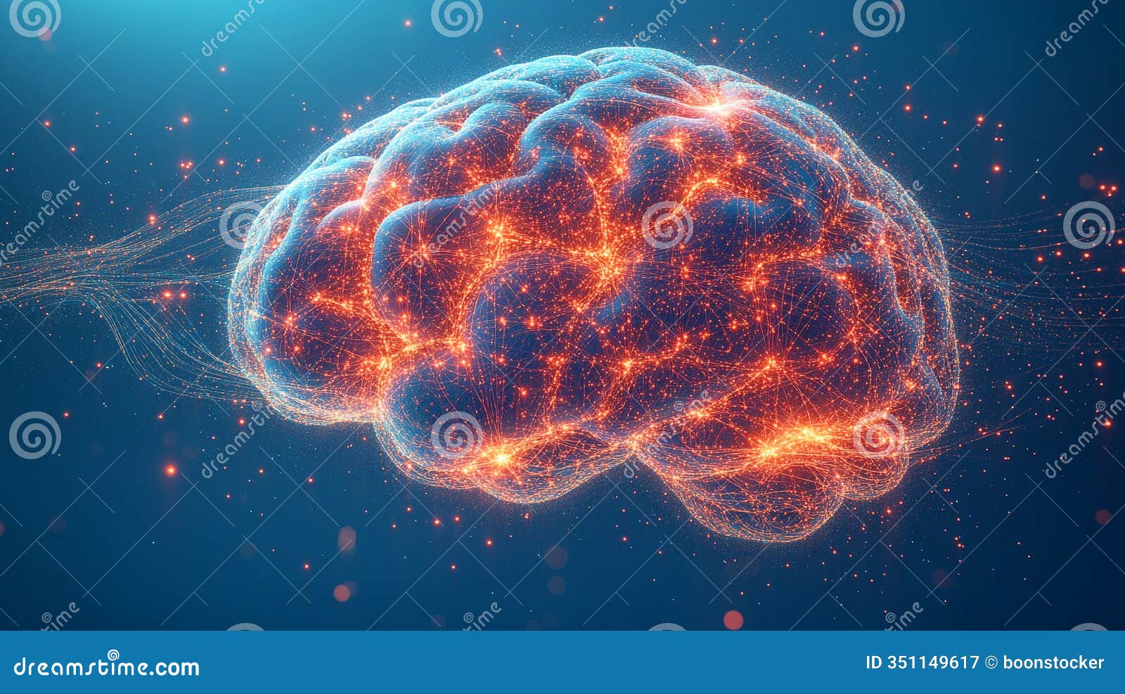 futuristic digital brain with neural connections - artificial intelligence and technology concept. ai generated.