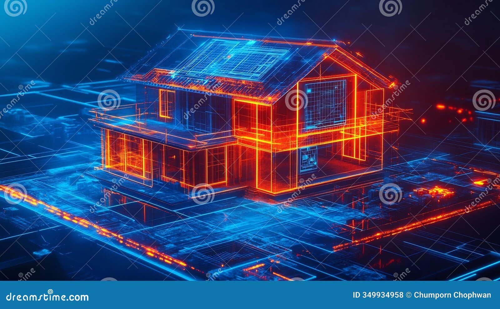 futuristic digital twin construction site with holographic structural integrity data and advanced building technology
