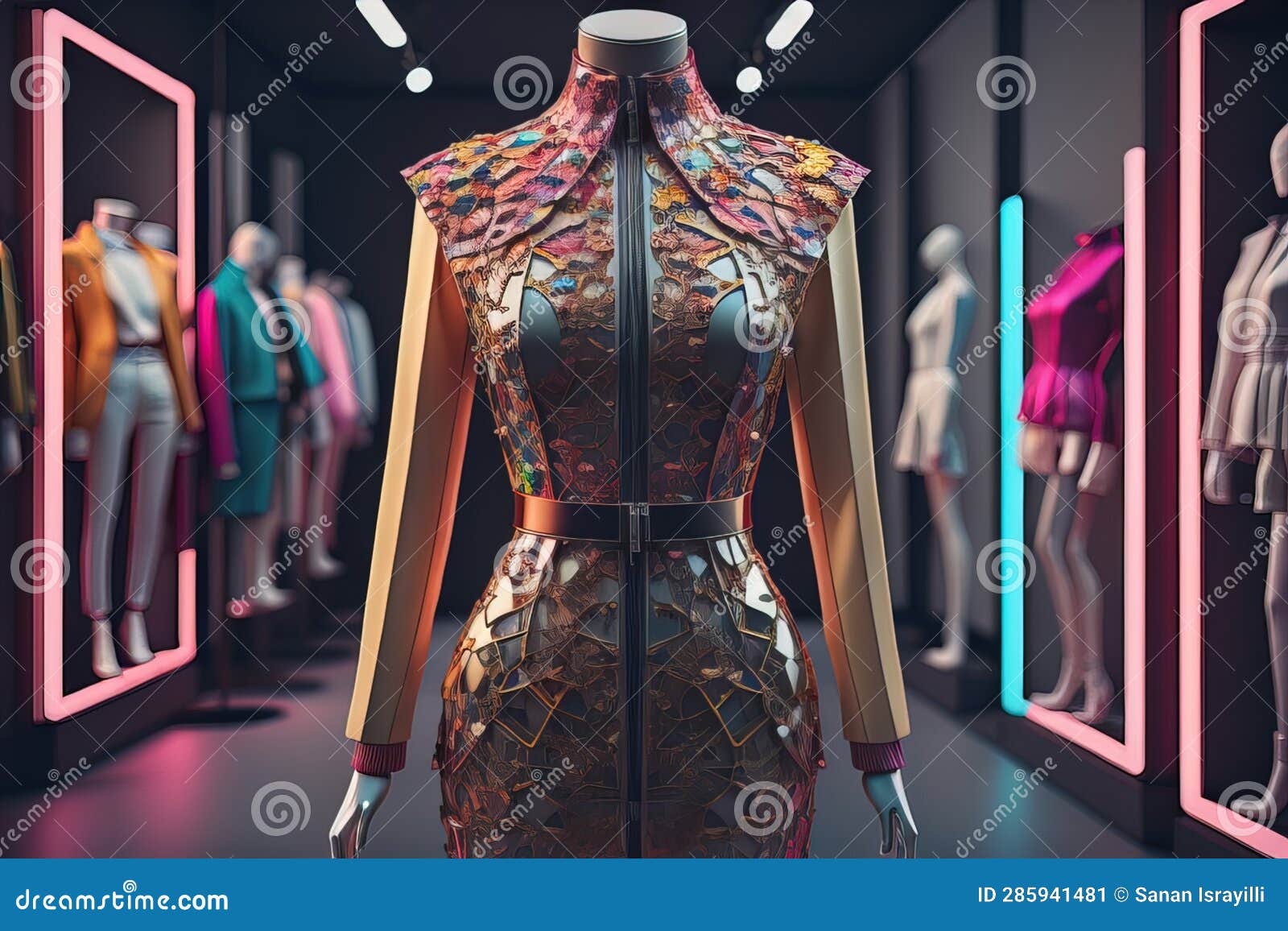 Futuristic Fashion Mannequin in the Store. Ai Generative Stock Image ...