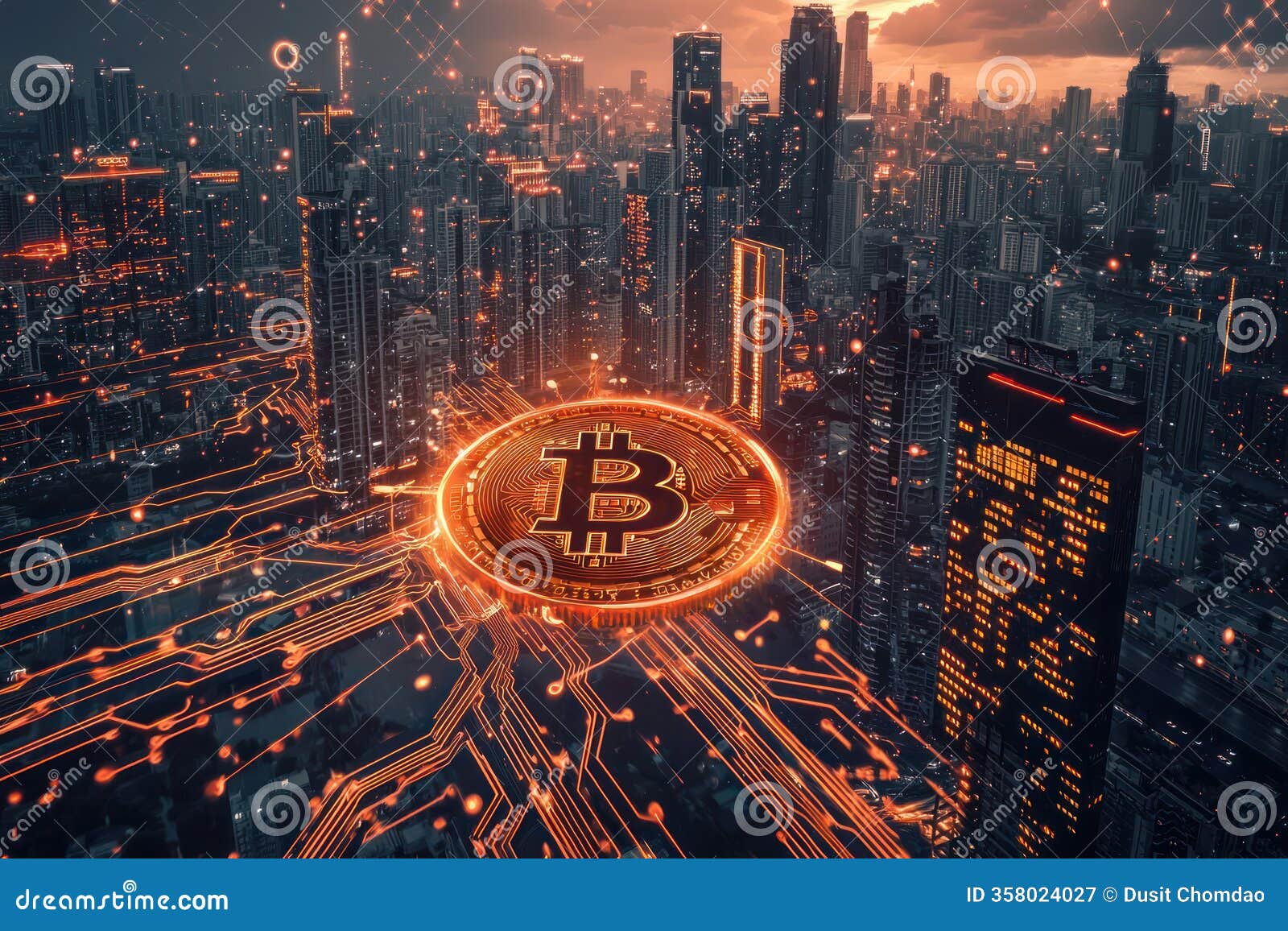 Futuristic Financial District Blockchain Architecture Bitcoin Symbol Stock  Photos - Free & Royalty-Free Stock Photos from Dreamstime