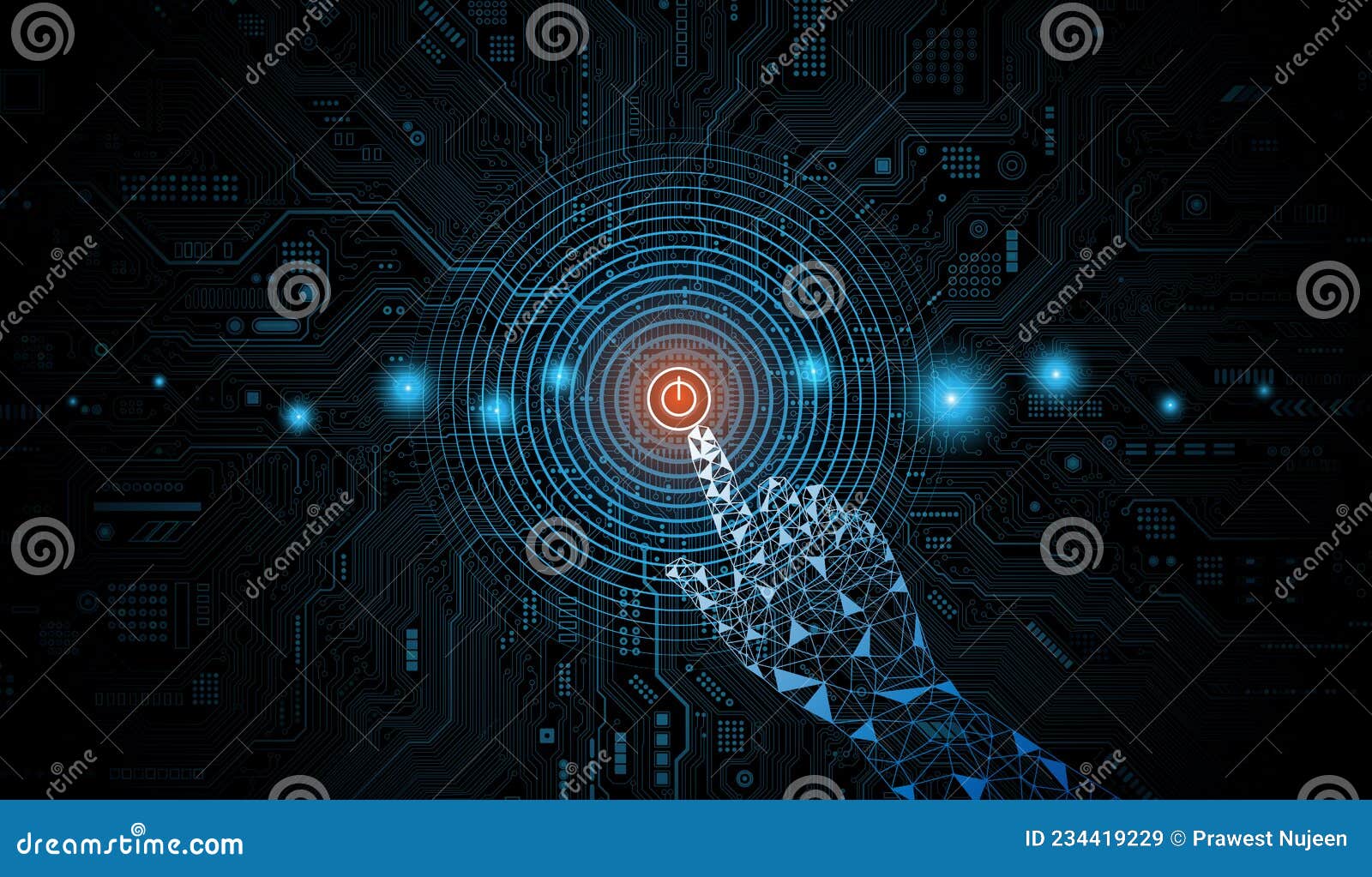 futuristic fingerprint.touch the future.circuit security style.