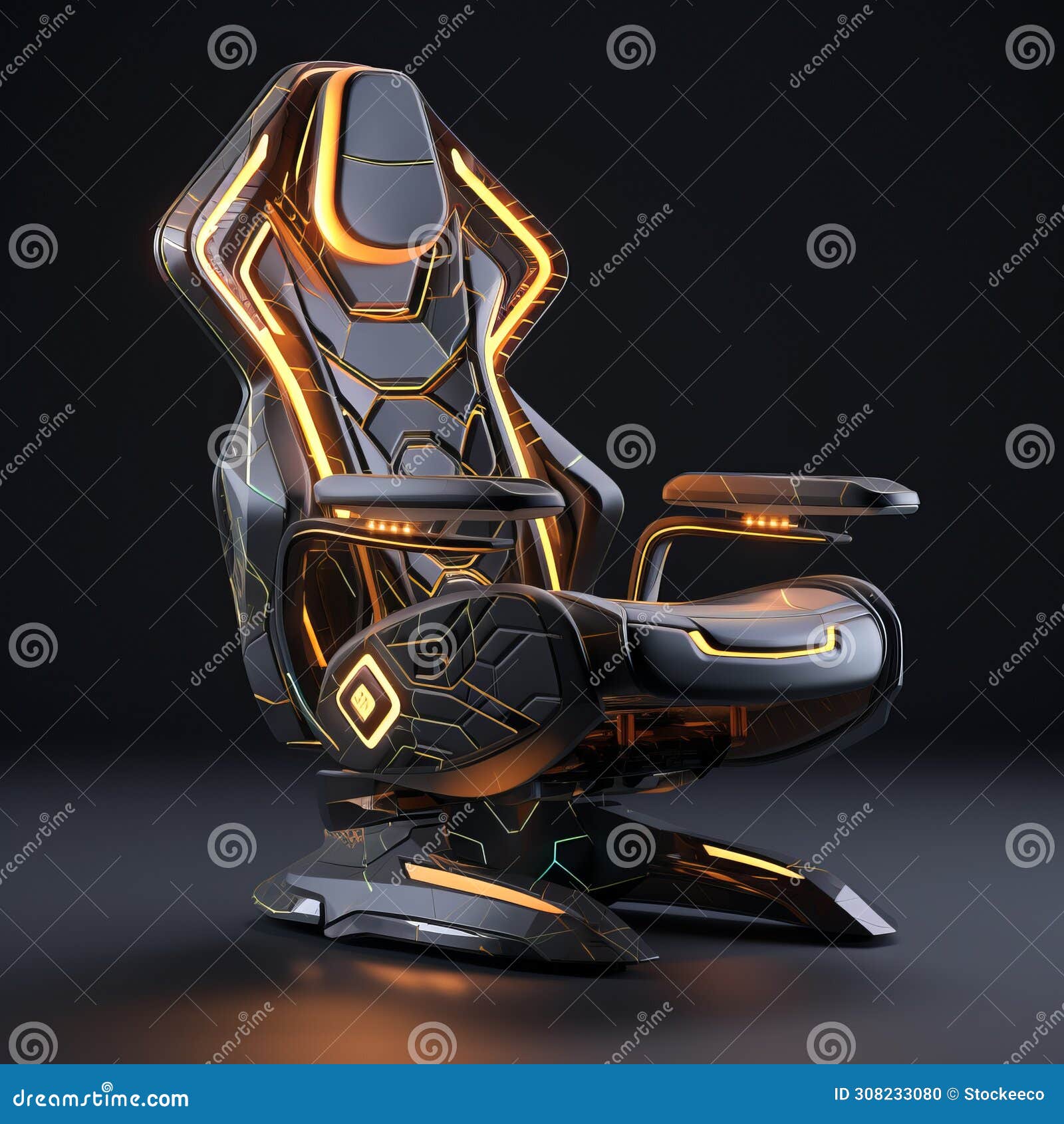 futuristic gamer chair - 3d render with eye-catching detail