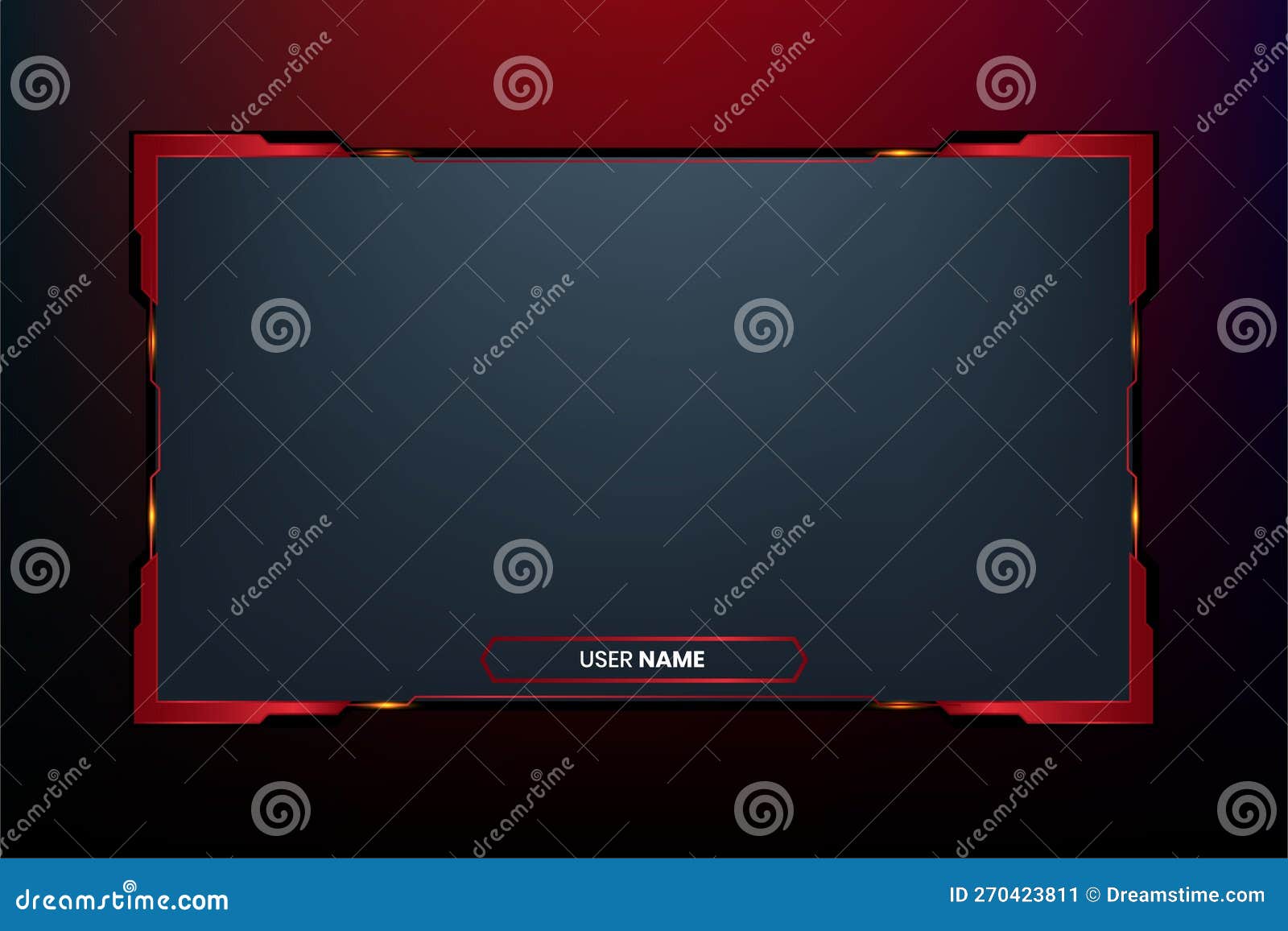 Futuristic Gaming Screen Panel And Border Design Vector. Live