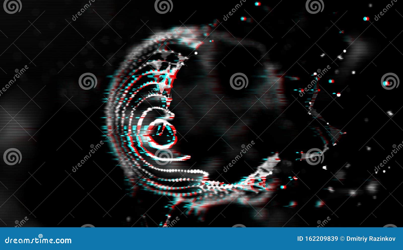 Futuristic Glitch Background. Abstract Pixel Noise Glitch Error Video