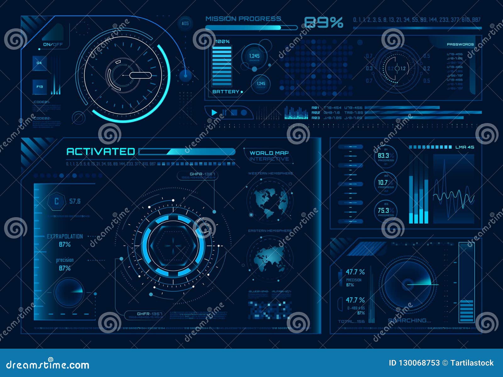 futuristic hologram ui. science hud interfaces, graph interface frames and tech regulators or button  s