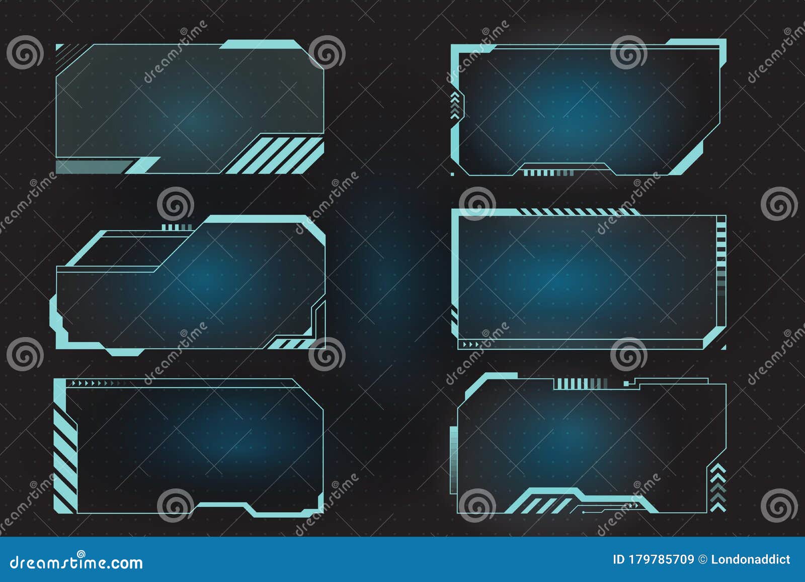 futuristic hud frames for call out and control panel. screen s set of sci fi user interface for gaming ux ui. 