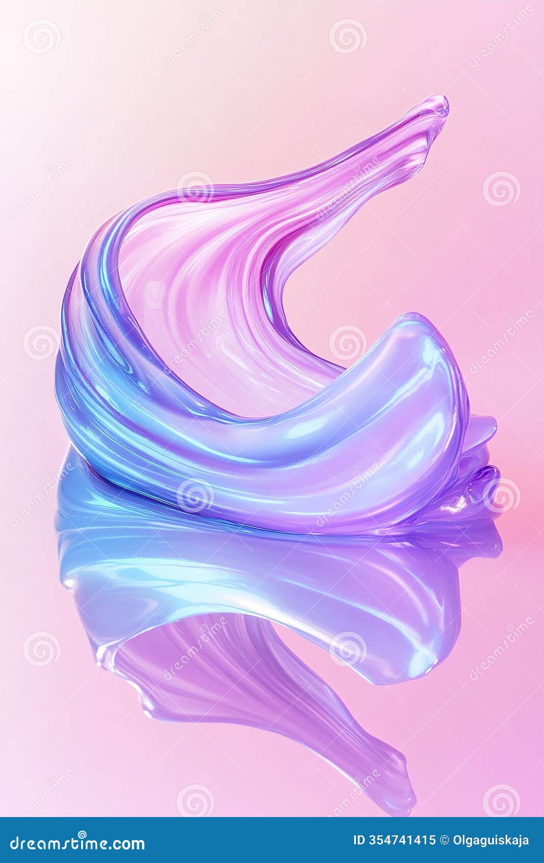 futuristic iridescent gel swirls in soft pastels creating an artistic texture for modern cosmetic applications