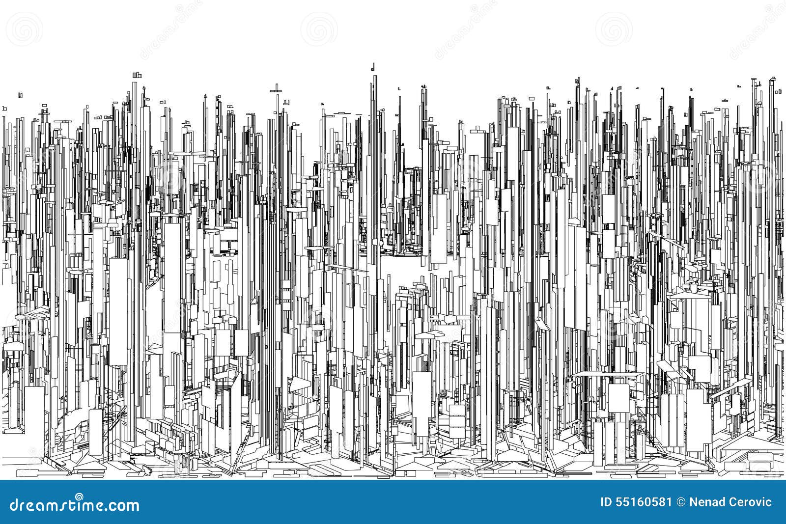 futuristic megalopolis city of skyscrapers .