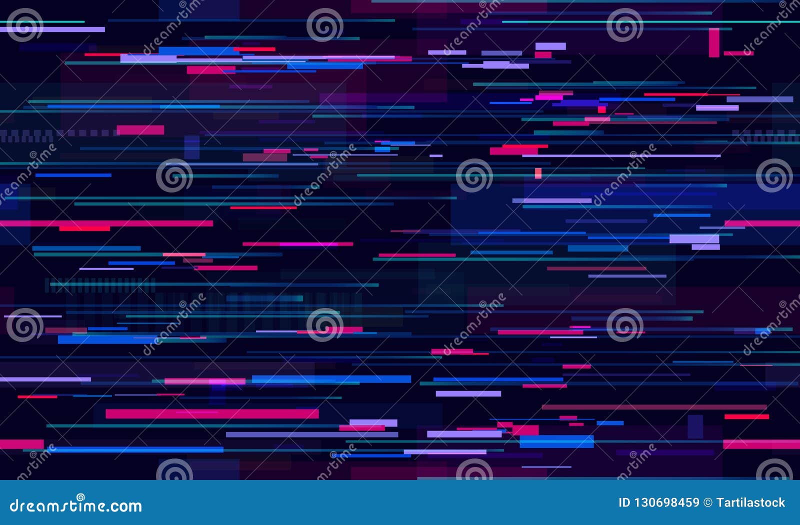 futuristic neon glitch background. glitched nightlife tech lines, street light motion and technology seamless pattern