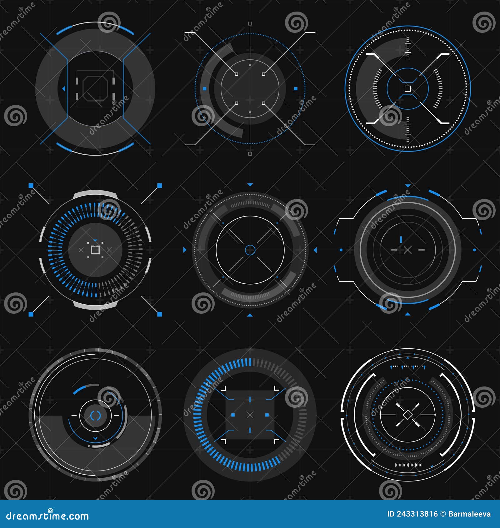 Compass digital hud navigate Royalty Free Vector Image