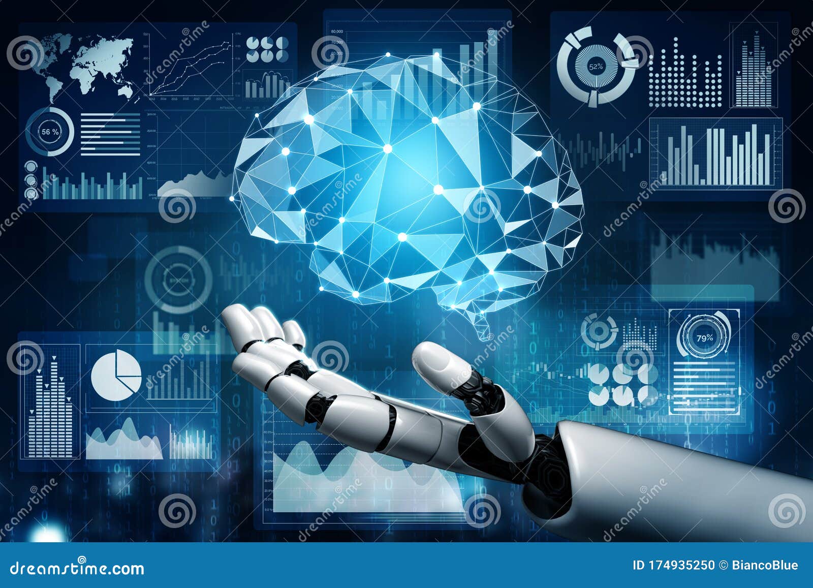 Futuristic Robot Artificial Intelligence Concept Stock Illustration