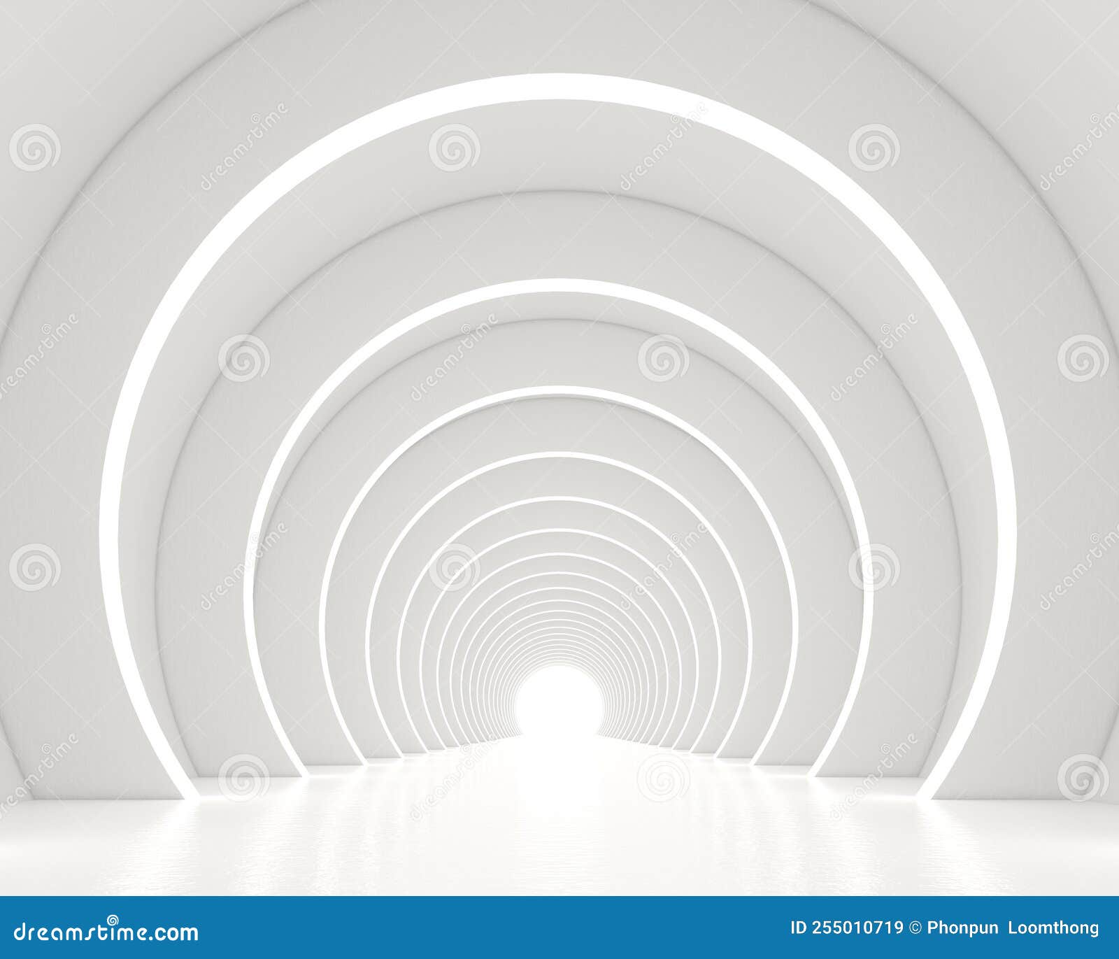 Futuristic Sci-fi Minimalist Empty Room with Product Presentation. 3d