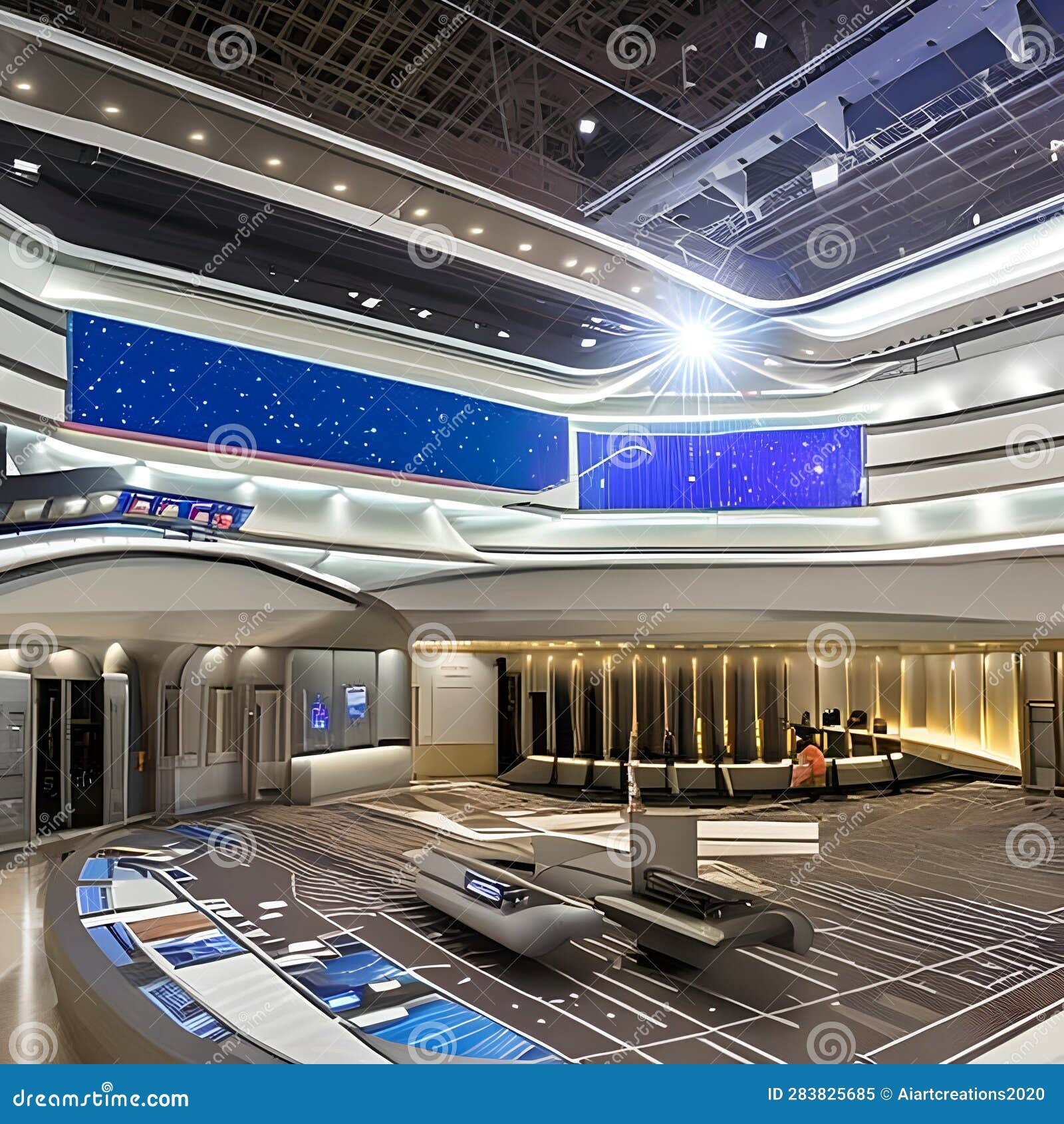 219 a futuristic space exploration center with interactive exhibits, simulated space missions, and educational programs, inspiri